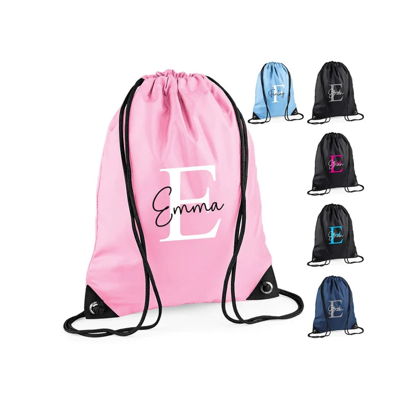 Personalised kids 2024 drawstring bag