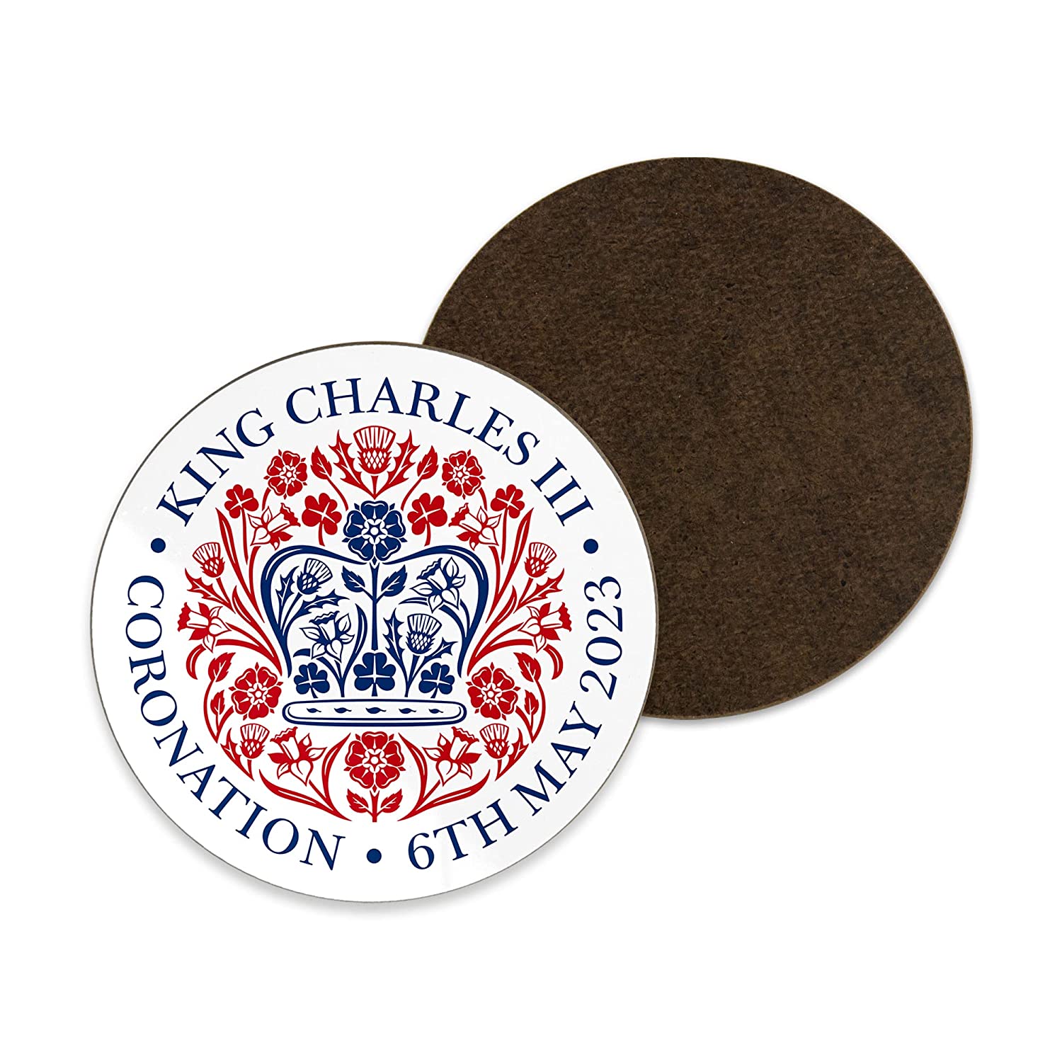 Coronation Round Coaster with Official Emblem King Charles III