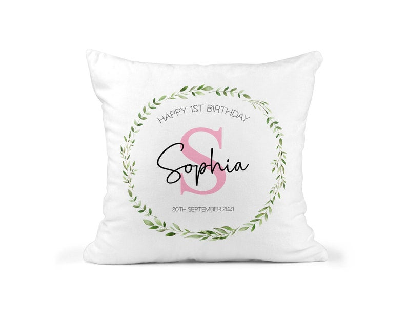 Personalised baby outlet girl cushion