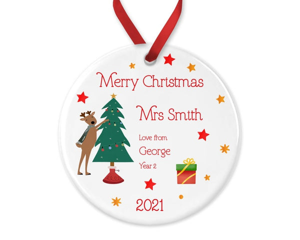 Personalised Nursery Teacher Christmas Ornament