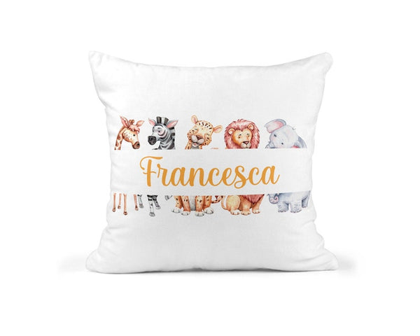 Personalised Safari Animal Cushion