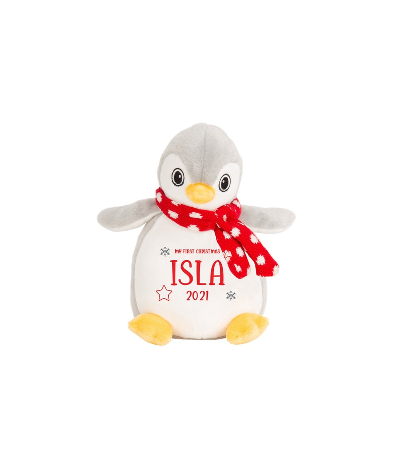 Personalised First Christmas Penguin Soft Toy