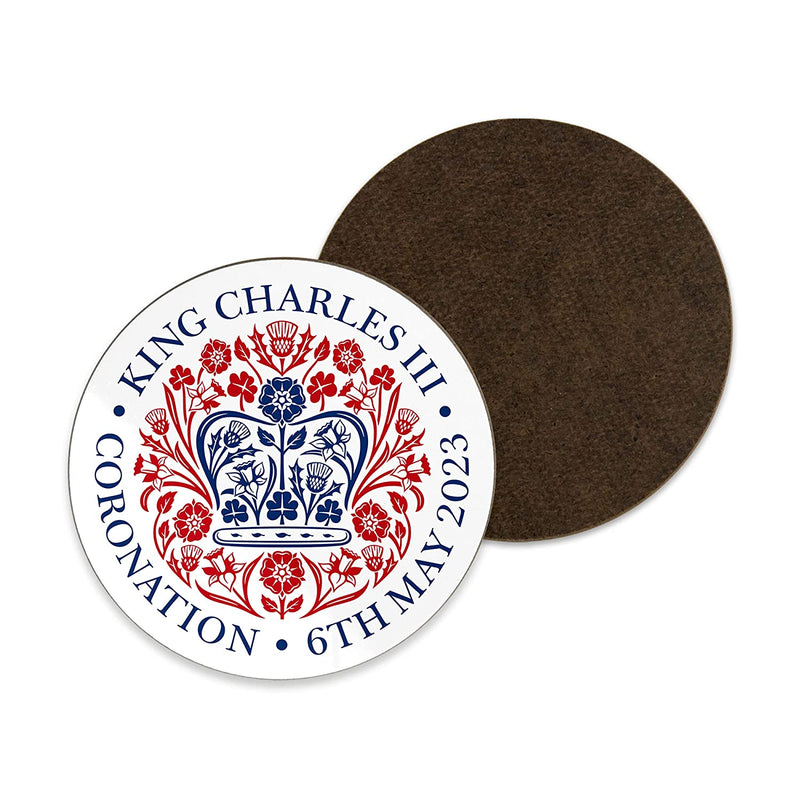 Coronation Round Coaster with Official Emblem - King Charles III