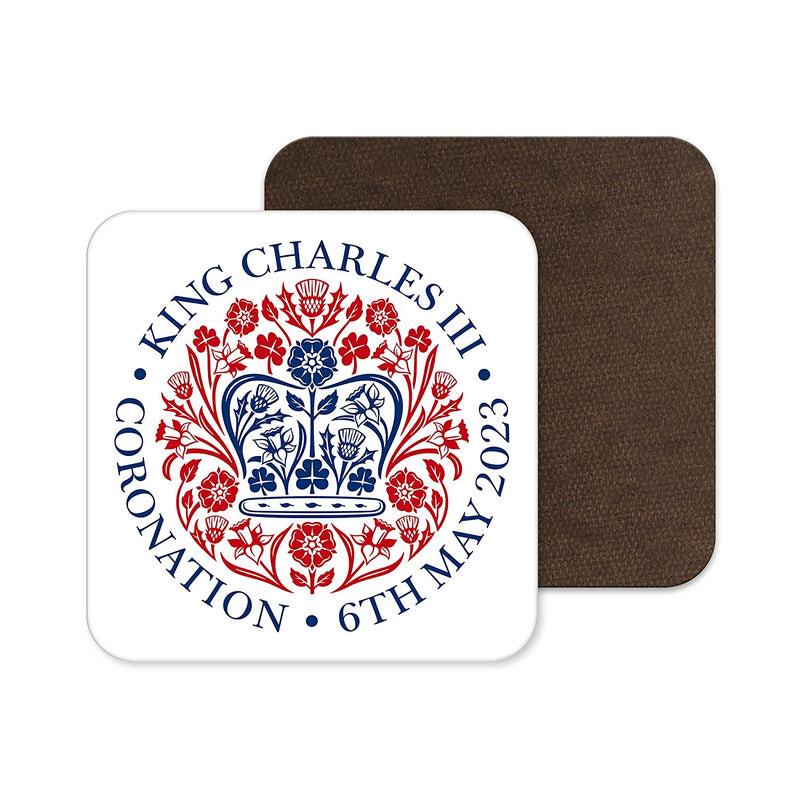Coronation Square Coaster with Official Emblem - King Charles III