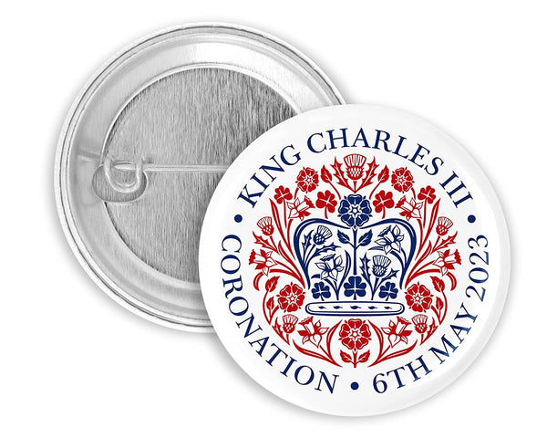 Coronation Pin Badge with Official Emblem - King Charles III