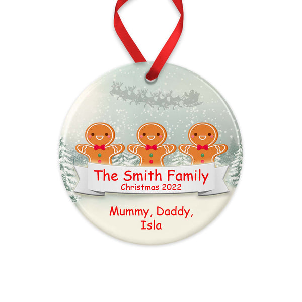 Family Personalised Gingerbread Christmas Ornament