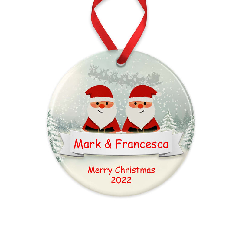 Personalised Couples Santa Ornament