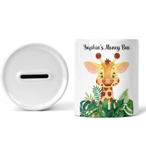 Personalised Children's Giraffe Money Box