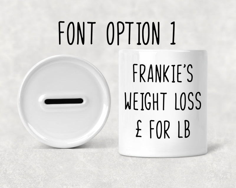 Pound for Pound Personalised Weight Loss Ceramic Money Box