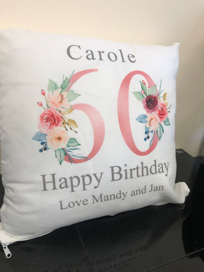 Personalised Cushion 60th Birthday with Names