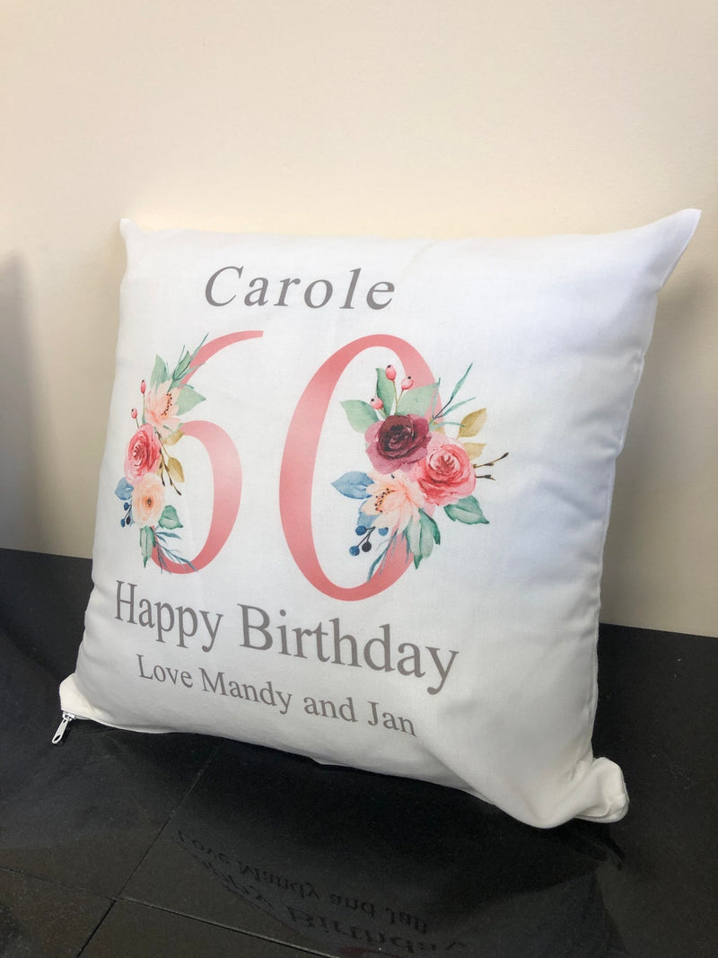 Personalised Cushion 60th Birthday with Names