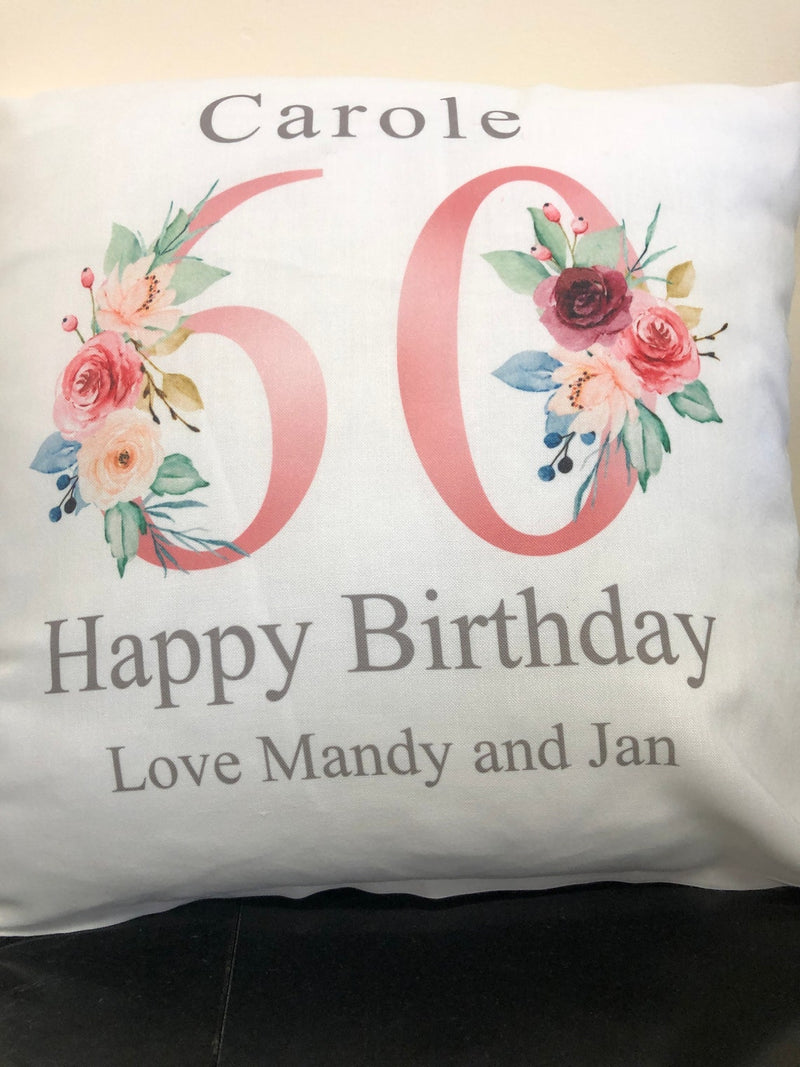 Personalised Cushion 60th Birthday with Names