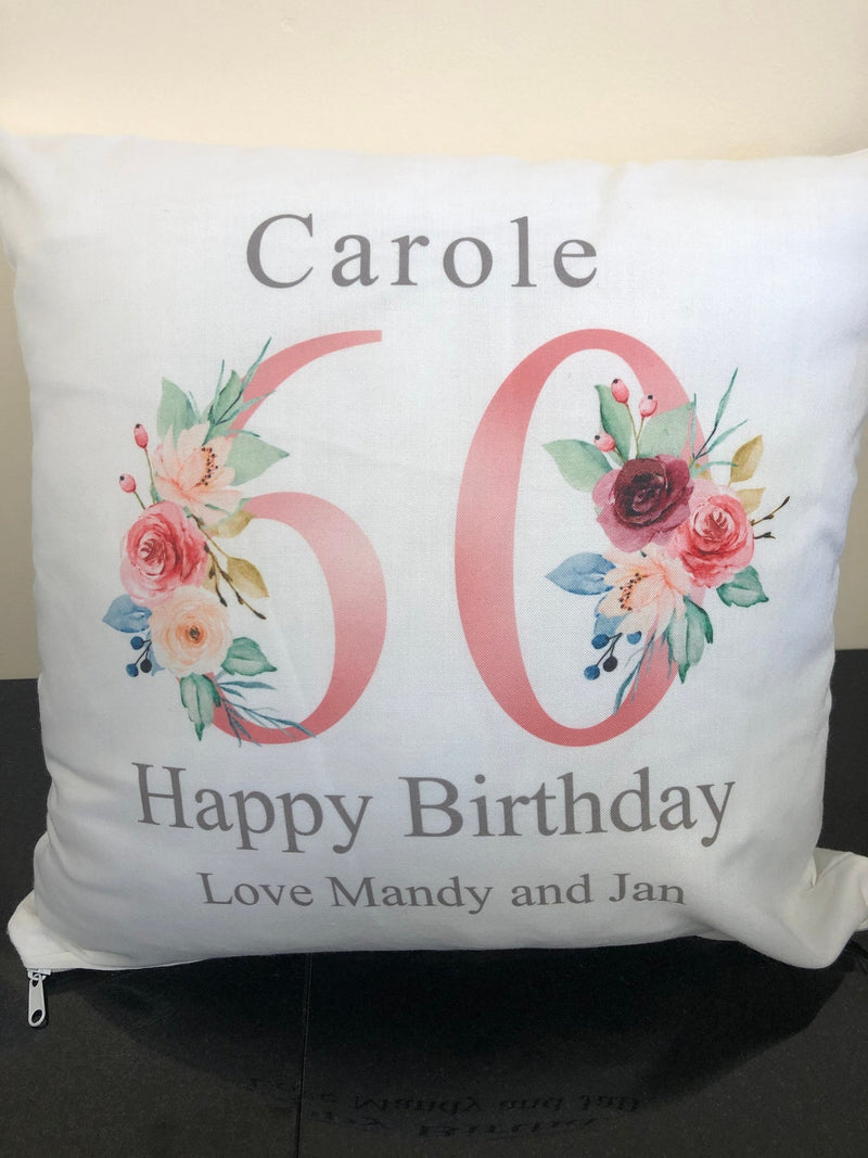 Personalised Cushion 60th Birthday with Names