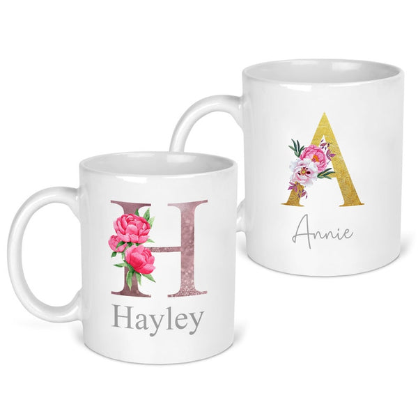 Personalised Floral Mug