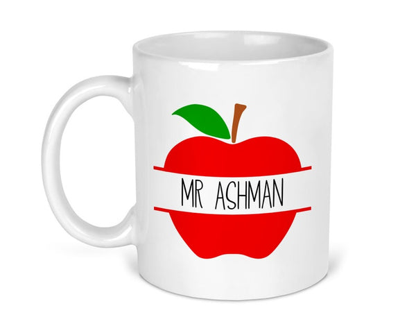 Personalised Teacher Apple Mug