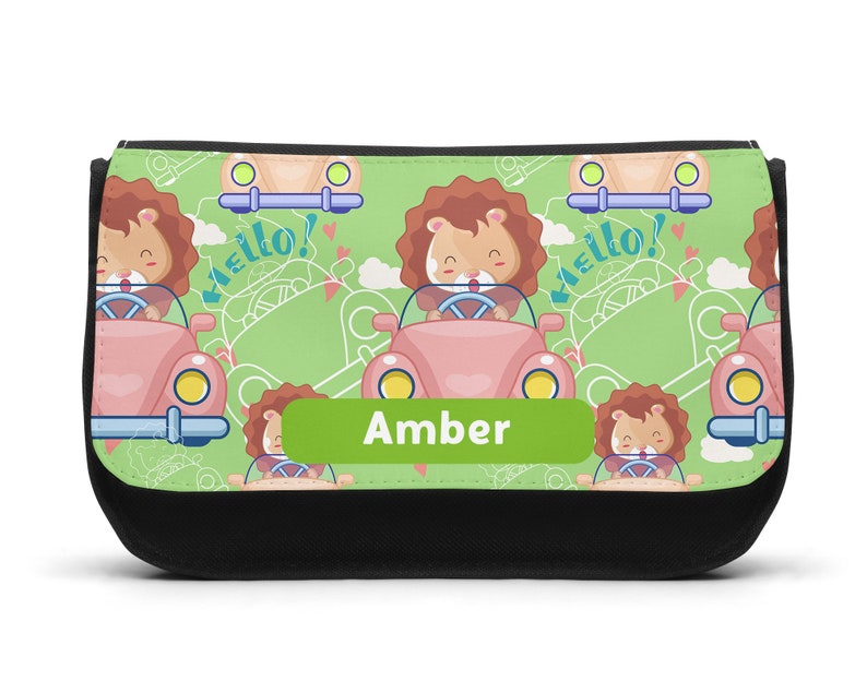 Personalised Lion Car Pencil Case