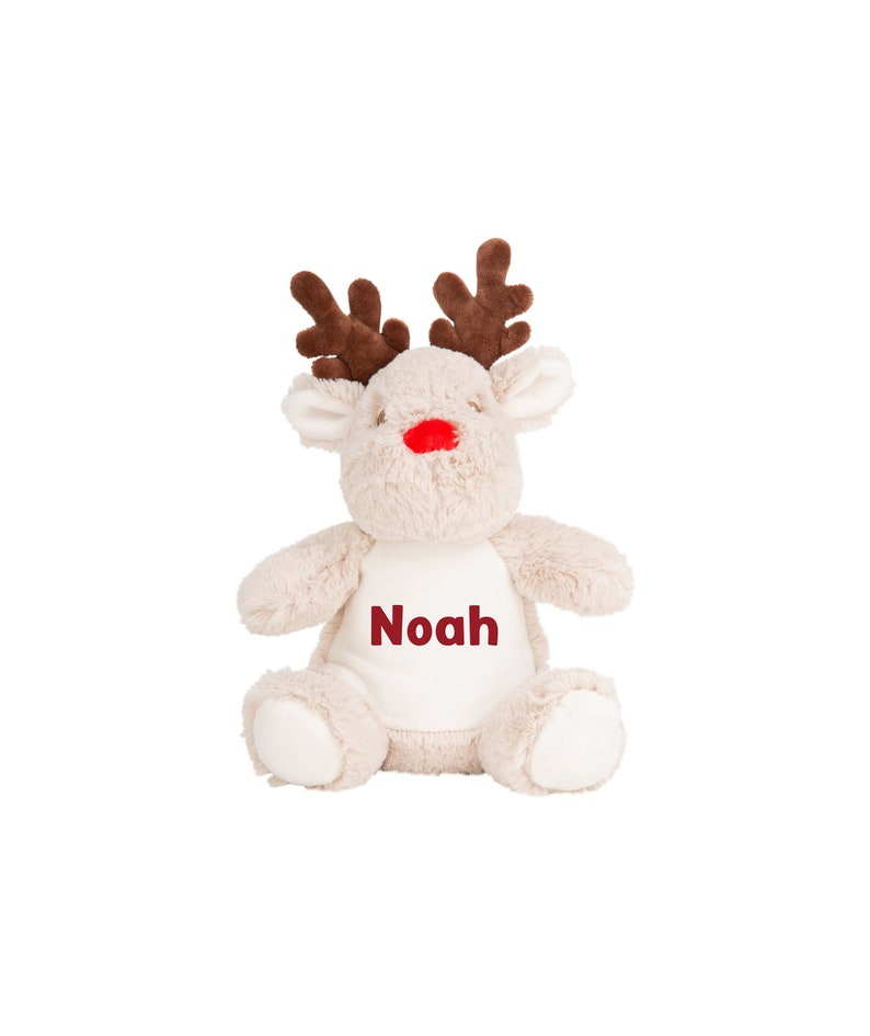 Personalised Christmas Teddy, Reindeer Soft Toy