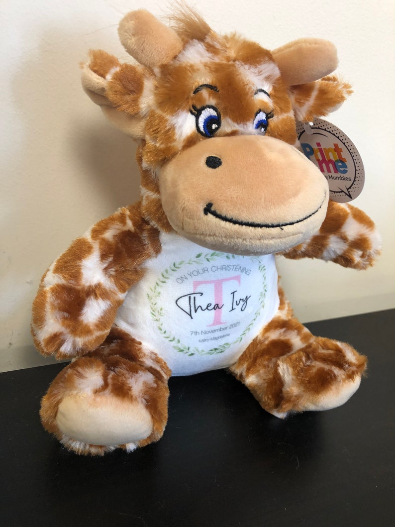 Personalised Christening Gift Giraffe Teddy Bear