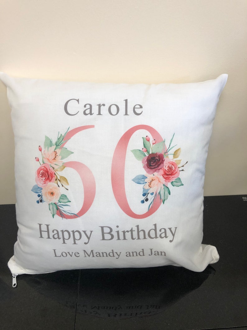 Personalised Cushion 60th Birthday with Names