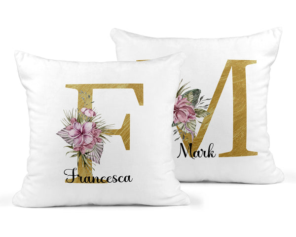 Personalised Couples Initial & Name Cushion Set Of 2