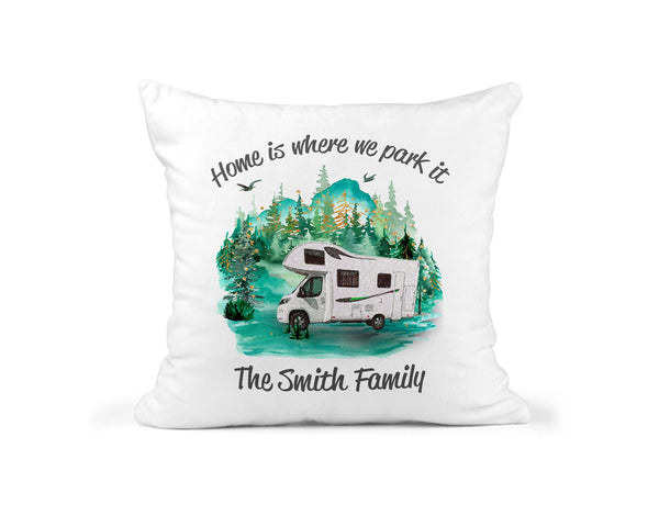 Personalised Caravan Cushion | Home Is Where We Park It