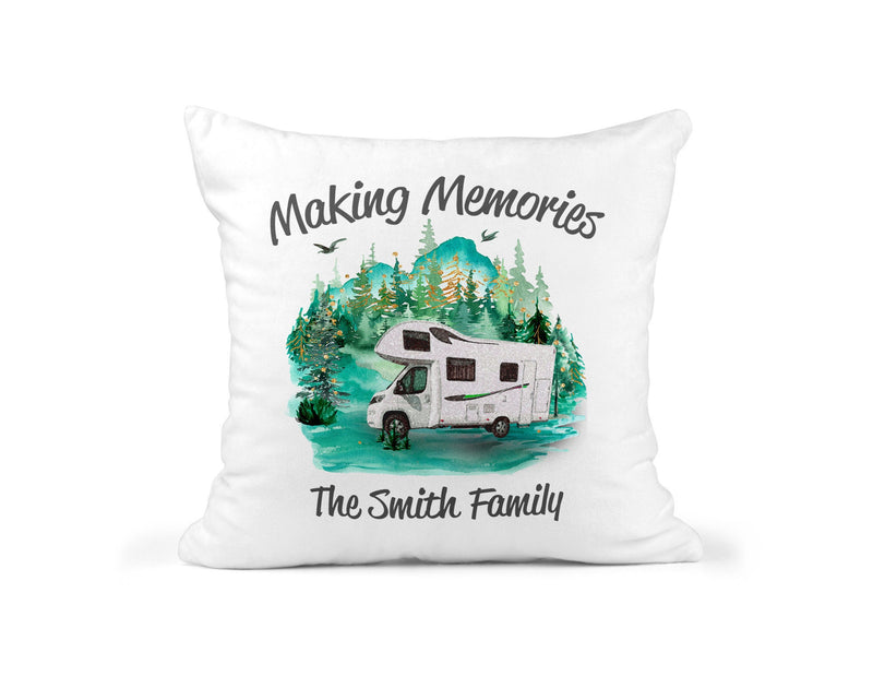 Personalised Caravan Cushion, Making Memories