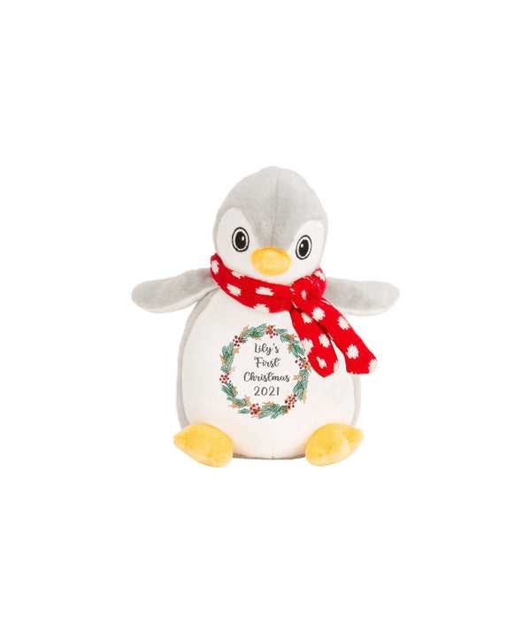 Personalised First Christmas Teddy, Penguin Soft Toy, Baby 1st Christmas Gift