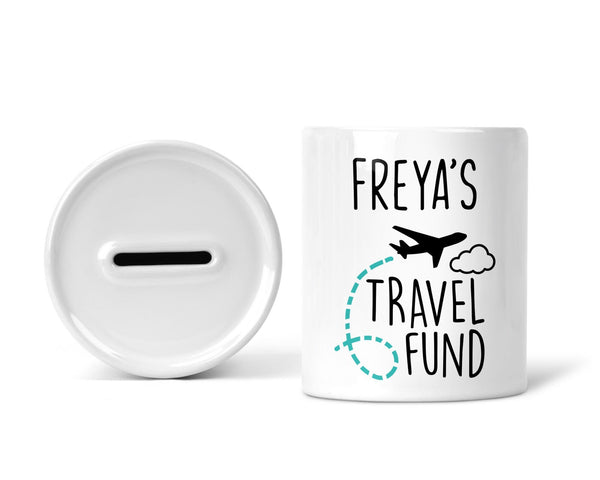 Personalised Travel Fund Money Box | Piggy Bank