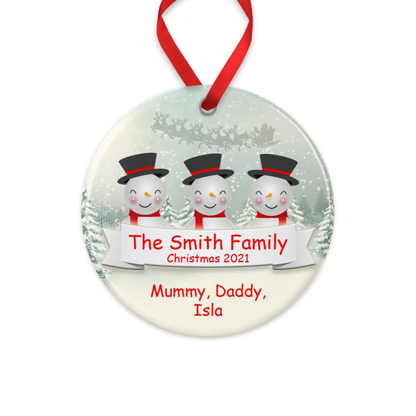 Snowman Personalised Ornament
