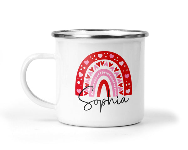 Personalised Rainbow Enamel Mug with Name