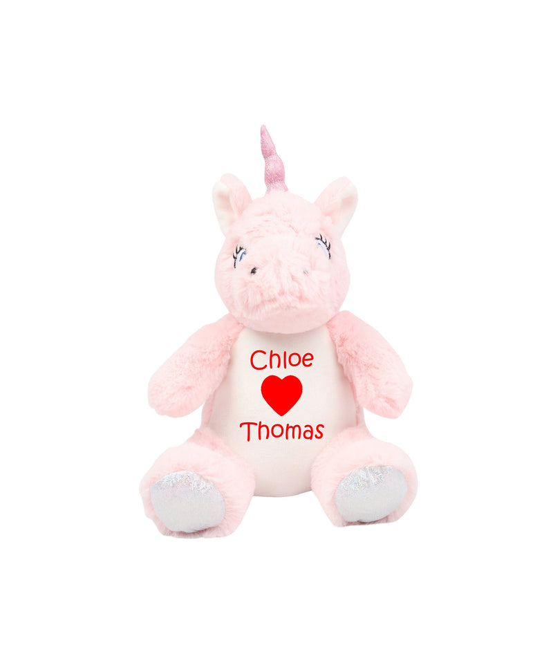 Personalised Valentines Unicorn Teddy