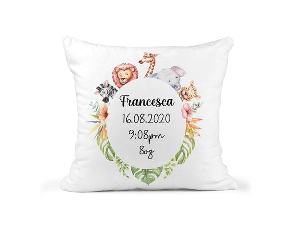 Personalised Safari Animal Cushion