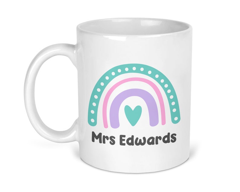 Personalised Teacher Rainbow Mug